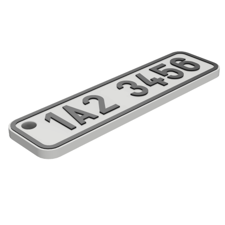 Bílý přívěsek SPZ 5514 | Stylová klíčenka 3ME