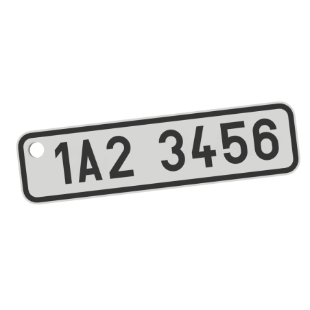 Bílý přívěsek SPZ 5514 | Stylová klíčenka 3ME