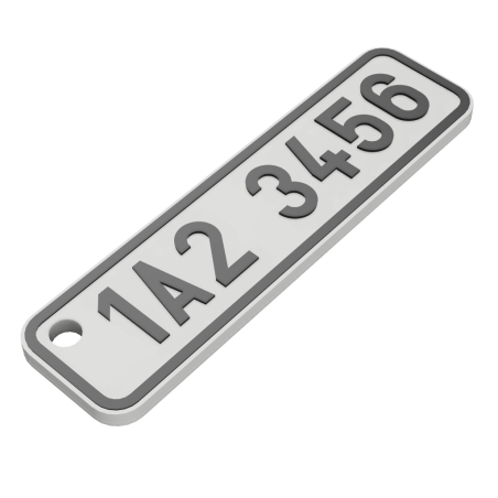 SPZ klíčenka na míru - bílá | Jméno | Přezdívka | PROO.CZ