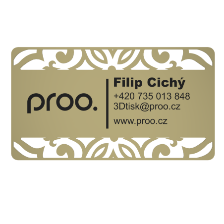 3D vizitka Zlatá na zakázku | proo.cz