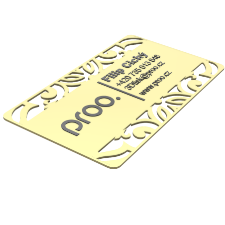 3D vizitka Zlatá na zakázku | proo.cz