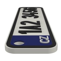 SPZ klíčenka na míru - modrá | Jméno | Přezdívka | PROO.CZ