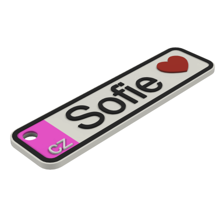 SPZ klíčenka na míru - růžová | Jméno | Přezdívka | PROO.CZ