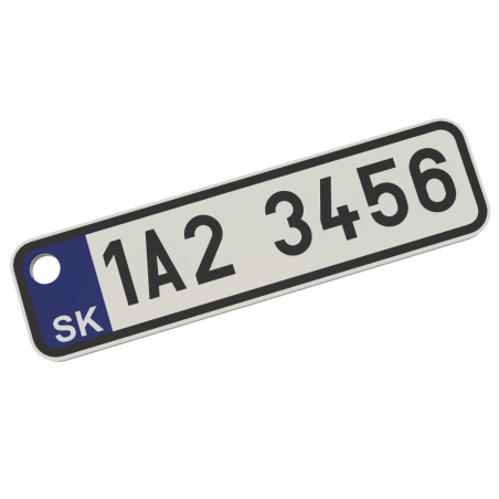 SPZ SK klíčenka na míru - modrá | Jméno | Přezdívka | PROO.CZ