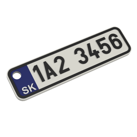 SPZ SK klíčenka na míru - modrá | Jméno | Přezdívka | PROO.CZ