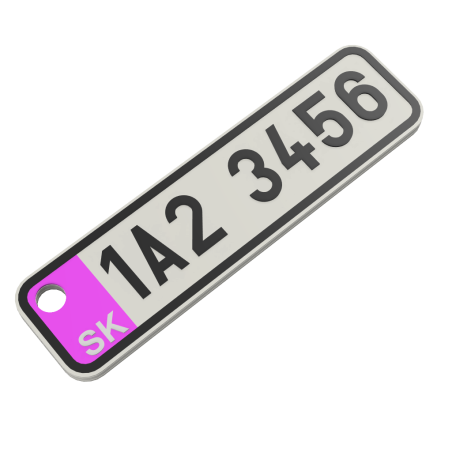 SPZ SK klíčenka na míru - růžová | Jméno | Přezdívka | PROO.CZ