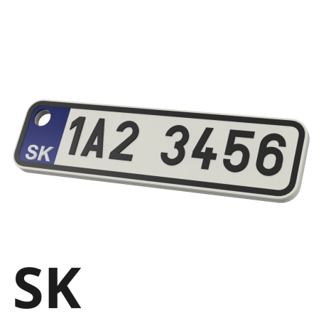 SPZ SK klíčenka na míru - modrá | Jméno | Přezdívka | PROO.CZ
