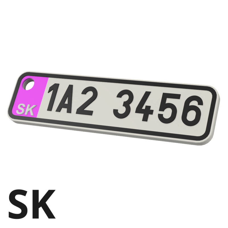 SPZ SK klíčenka na míru - růžová | Jméno | Přezdívka | PROO.CZ