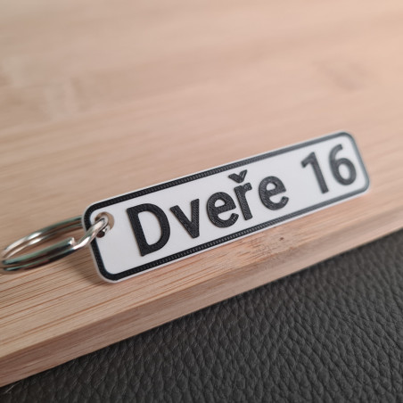 Bílý přívěsek SPZ 5514 | Stylová klíčenka 3ME