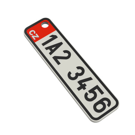 SPZ klíčenka na míru - červená  | Jméno | Přezdívka | PROO.CZ