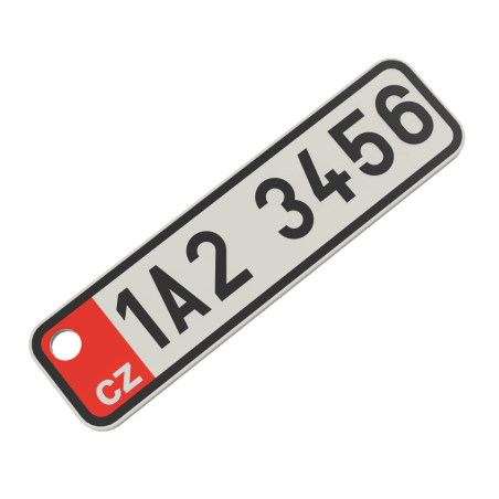 SPZ klíčenka na míru - červená  | Jméno | Přezdívka | PROO.CZ